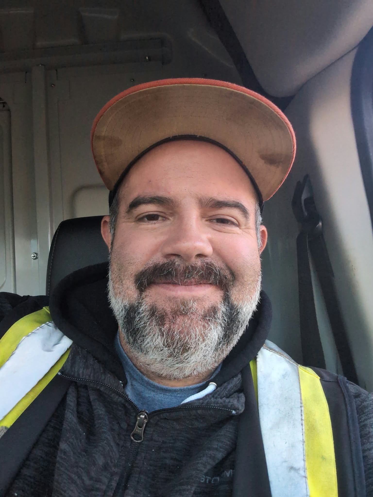 Mike Harcott in Full Circle Irrigation service truck